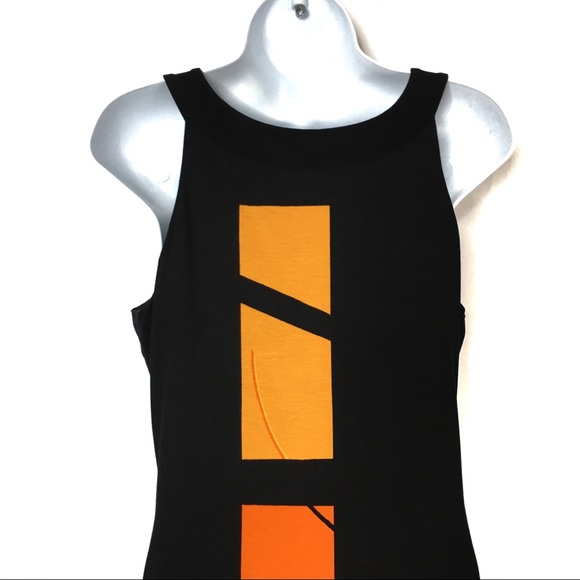 Joseph Ribkoff Dress Sz 6 Orange Red Black - Picture 6 of 7